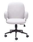 Beige and Black Adjustable Height Swivel Rolling Office Chair