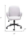 Beige and Black Adjustable Height Swivel Rolling Office Chair