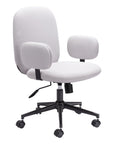 Beige and Black Adjustable Height Swivel Rolling Office Chair