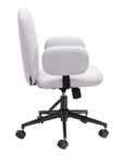 Beige and Black Adjustable Height Swivel Rolling Office Chair