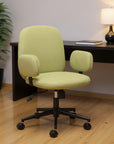 Beige and Black Adjustable Height Swivel Rolling Office Chair