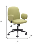 Beige and Black Adjustable Height Swivel Rolling Office Chair