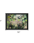 Water Lilies Summer Pond Brown Framed Print Wall Art