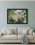 Water Lilies Summer Pond Brown Framed Print Wall Art