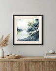 Whispers in the Wind Modern Landscape Black Framed Wall Art