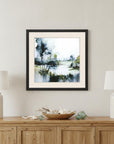 Wanderlust Calling Modern Landscape Black Framed Wall Art