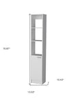 13" White Wood Single Door Linen Cabinet