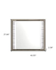 38" White And Silver Wood Lighted Dresser Mount Framed Mirror