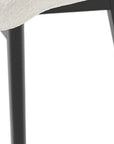 Set of Two White and Black Upholstered Boucle Dining Side Chairs