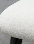 Set of Two White and Black Upholstered Boucle Dining Side Chairs