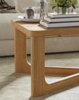 50" Natural Solid Wood Cross Legs Coffee Table