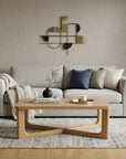 50" Natural Solid Wood Cross Legs Coffee Table