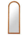 66" Natural Solid Wood Arch Framed Full Length Mirror