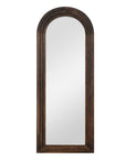 71" Brown Solid Wood Arch Freestanding Framed Full Length Mirror