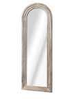 71" Brown Solid Wood Arch Freestanding Framed Full Length Mirror