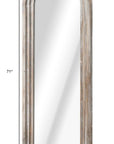 71" Brown Solid Wood Arch Freestanding Framed Full Length Mirror