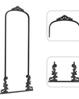 68" Black Metal Arch Framed Full Length Mirror