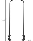 68" Black Metal Arch Framed Full Length Mirror