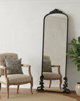 68" Black Metal Arch Framed Full Length Mirror
