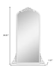 67" White Solid Wood Framed Full Length Mirror