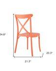 Set of Two Salmon Heavy Duty Plastic Outdoor Stacking Dining Chairs