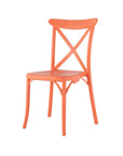 Set of Two Salmon Heavy Duty Plastic Outdoor Stacking Dining Chairs