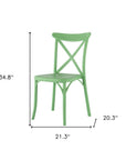 Set of Two Green Heavy Duty Plastic Outdoor Stacking Dining Chairs