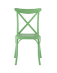 Set of Two Green Heavy Duty Plastic Outdoor Stacking Dining Chairs