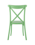 Set of Two Green Heavy Duty Plastic Outdoor Stacking Dining Chairs