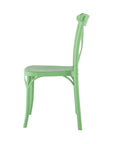 Set of Two Green Heavy Duty Plastic Outdoor Stacking Dining Chairs