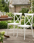 Set of Two Green Heavy Duty Plastic Outdoor Stacking Dining Chairs