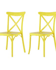 Set of Two Green Heavy Duty Plastic Outdoor Stacking Dining Chairs