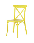 Set of Two Green Heavy Duty Plastic Outdoor Stacking Dining Chairs