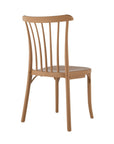 Set of Two Tan and Natural Heavy Duty Plastic Slat Back Dining Side Chairs