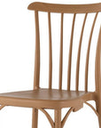 Set of Two Tan and Natural Heavy Duty Plastic Slat Back Dining Side Chairs