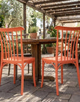 Set of Two Salmon Heavy Duty Plastic Outdoor Stacking Dining Chairs
