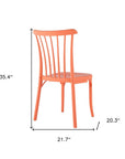 Set of Two Salmon Heavy Duty Plastic Outdoor Stacking Dining Chairs
