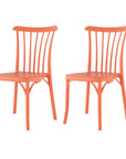 Set of Two Salmon Heavy Duty Plastic Outdoor Stacking Dining Chairs
