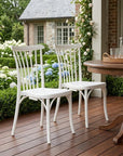 Set of Two Salmon Heavy Duty Plastic Outdoor Stacking Dining Chairs