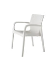 Set of Two Black Faux Rattan Heavy Duty Plastic Outdoor Stacking Arm Chairs