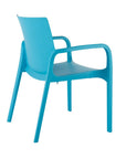 Set of Two Blue Heavy Duty Plastic Outdoor Stacking Dining Chairs