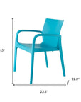 Set of Two Blue Heavy Duty Plastic Outdoor Stacking Dining Chairs