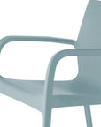 Set of Two Baby Blue Heavy Duty Plastic Outdoor Stacking Dining Chairs