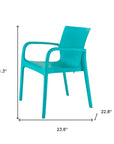 Set of Two Baby Blue Heavy Duty Plastic Outdoor Stacking Dining Chairs