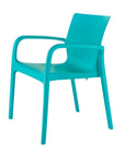 Set of Two Baby Blue Heavy Duty Plastic Outdoor Stacking Dining Chairs