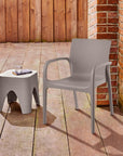 Set of Two Baby Blue Heavy Duty Plastic Outdoor Stacking Dining Chairs