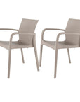 Set of Two Baby Blue Heavy Duty Plastic Outdoor Stacking Dining Chairs