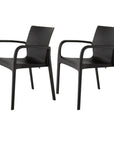 Set of Two Baby Blue Heavy Duty Plastic Outdoor Stacking Dining Chairs