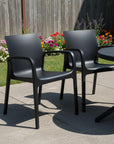 Set of Two Baby Blue Heavy Duty Plastic Outdoor Stacking Dining Chairs