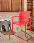 Set of Two Baby Blue Heavy Duty Plastic Outdoor Stacking Dining Chairs